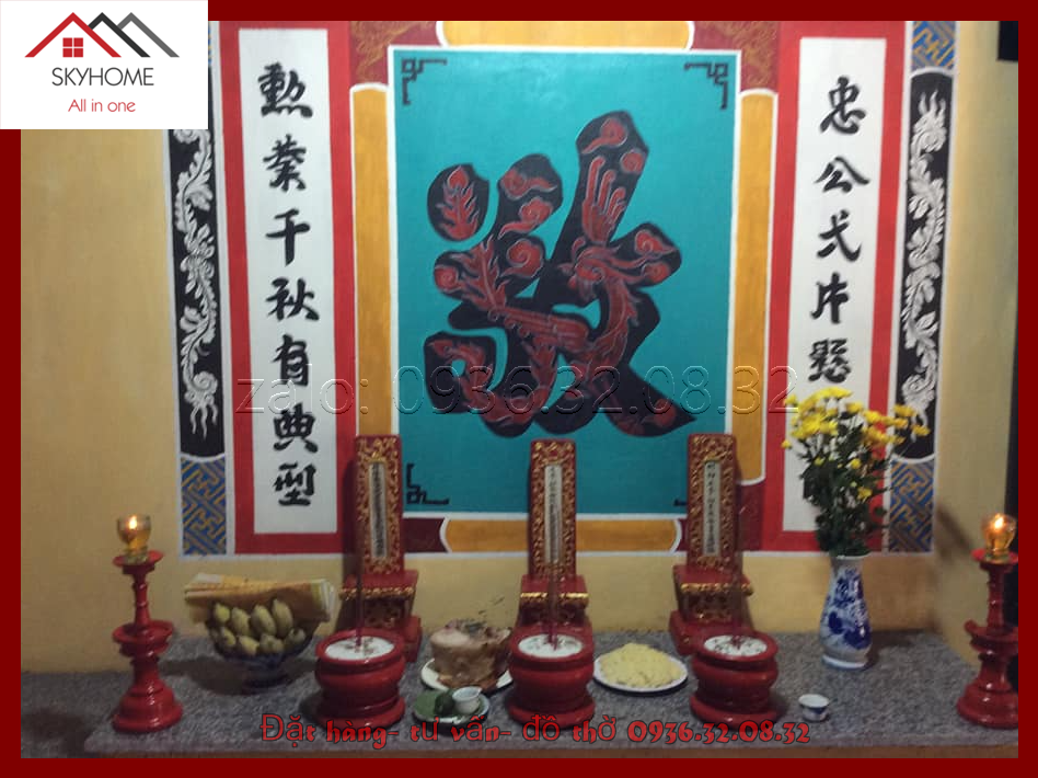 Hoành phi gỗ phòng thờ chữ KÍNH